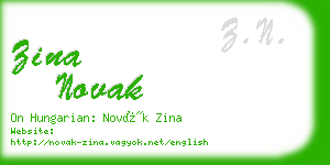 zina novak business card